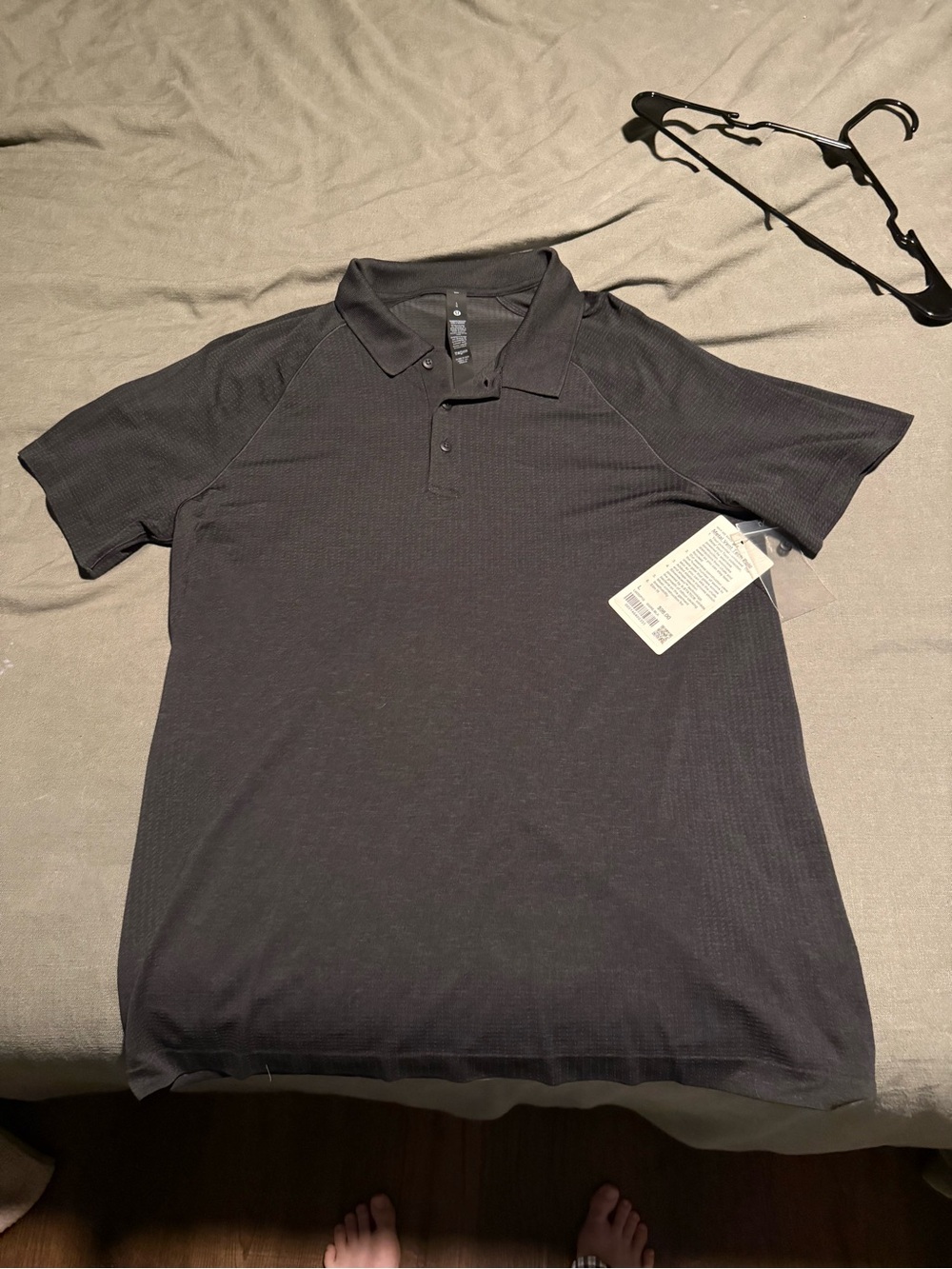 lululemon athletica Black Short-Sleeve Polo